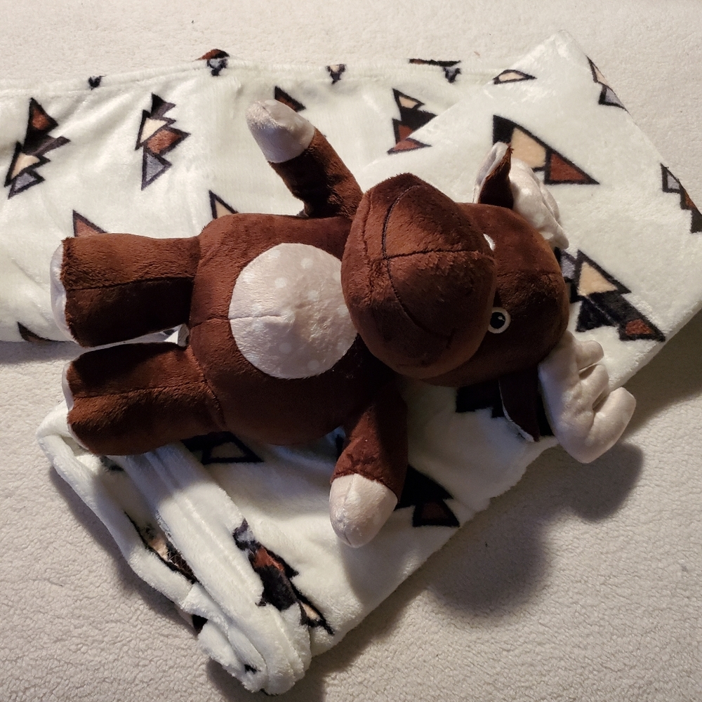 New Baby Blanket with Stuffed Toy